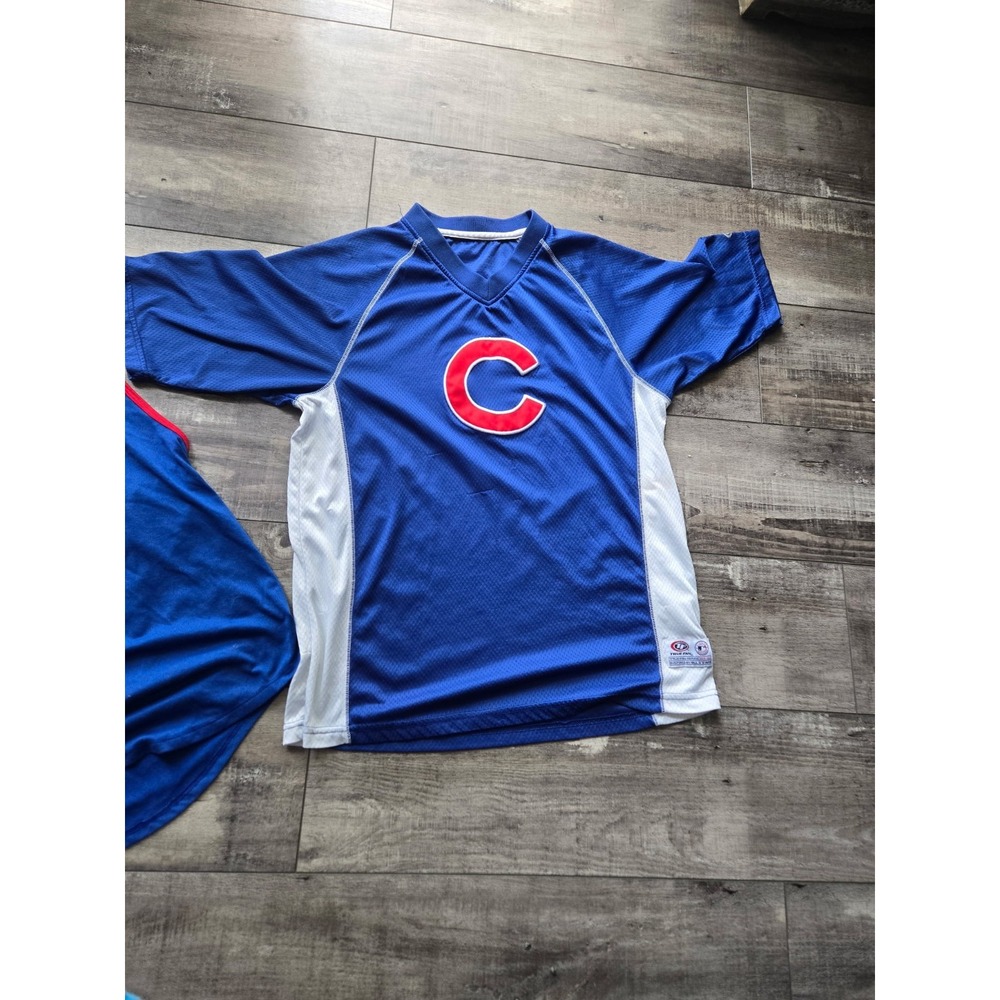 Chicago Cubs MLB True Fan Pullover Jersey Shirt Mens S/M Blue Baseball